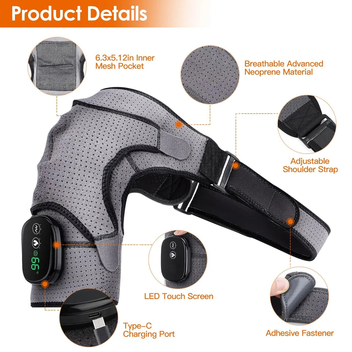 Heated Shoulder Massager in Grey
