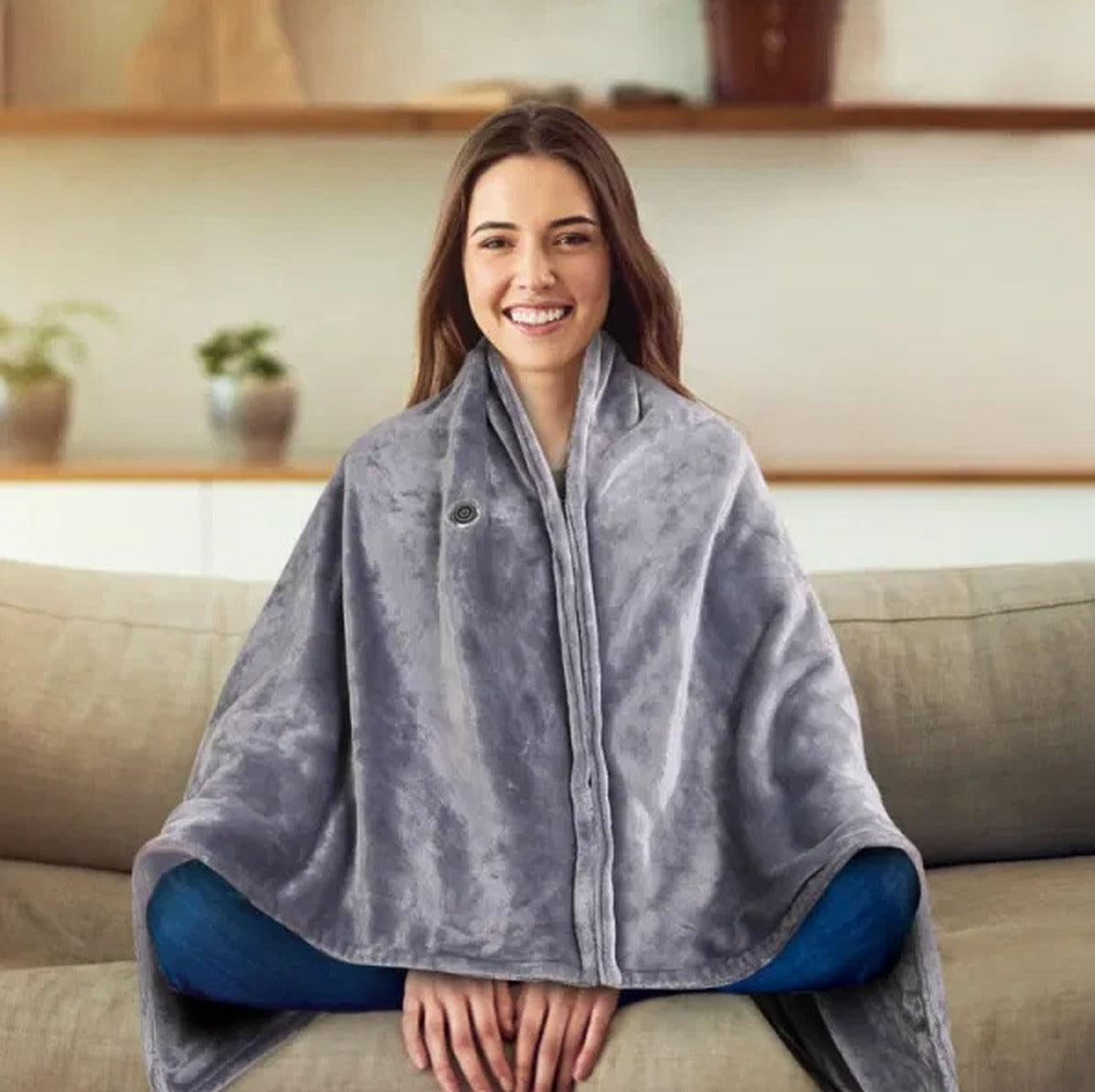 USB Heated Throw Blanket in Grey
