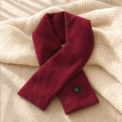 Heated Neck Wrap in Wine Red